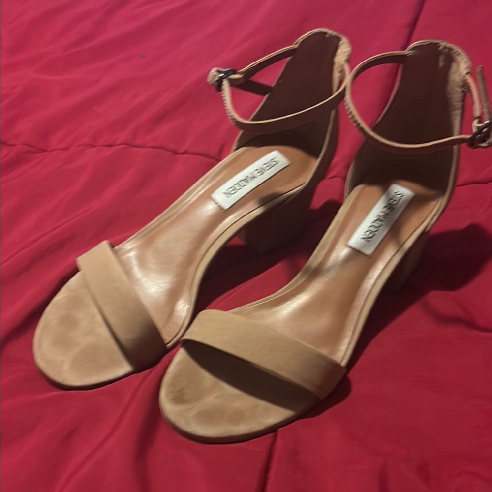 Steven By Steve Madden Tan Heels Open Toe Ankle Strap - Picture 2 of 5
